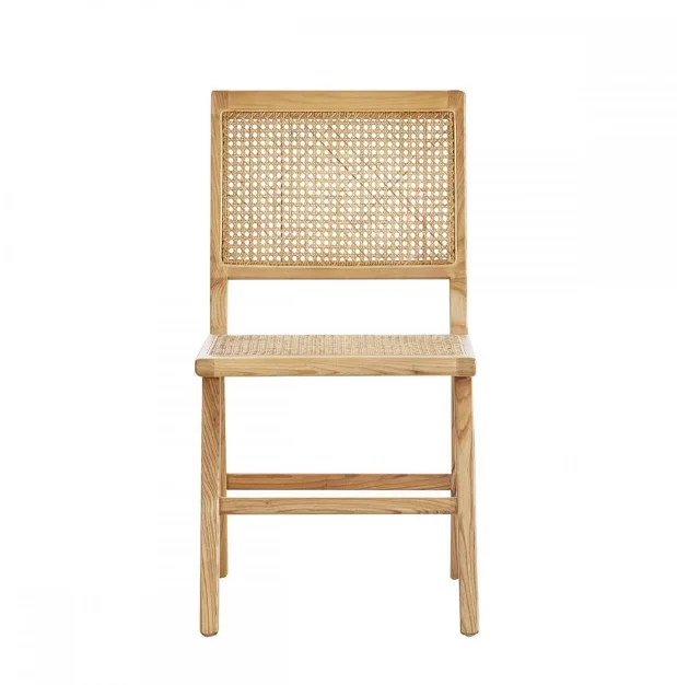 Nordic solid wood rattan dining chair  home stay real rattan black CHAIR Retro Restaurant Chair