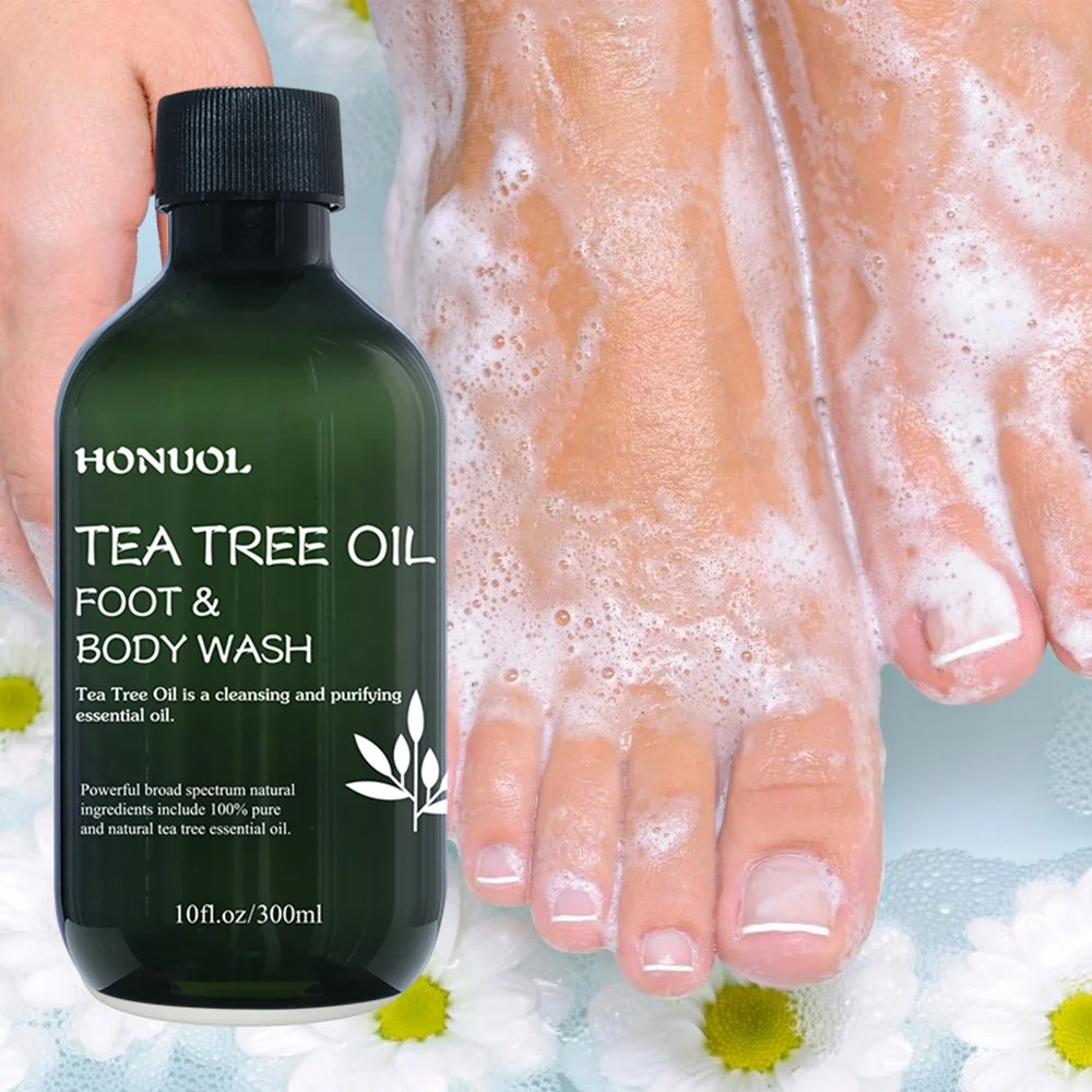 Private Label Custom Natural Tea Tree Oil Cleaning And Purifying Antifungal whitening Organic Foot And Body Wash