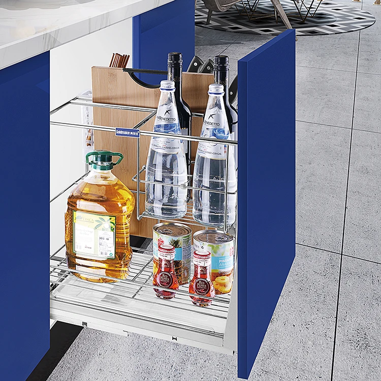 Новый дизайн, многофункциональные аксессуары для кухонного шкафа, Мягкий Выдвижной ящик, корзина для приправ, выдвижной ящик