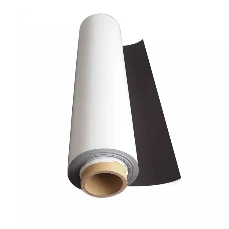 1.5m x 30cm Non-adhesive Surface of White PVC Coated Magnetic Vinyl 1.5mm Thickness