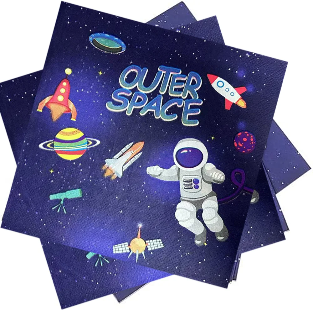 Astronaut Pattern Paper Napkins Disposable Party Tableware Paper Towel Astronaut Space Birthday Party Tableware