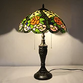 LongHuiJing Tiffany style stained glass table lamp 16Inch lampshade dragonfly LED E27 bulb decor desk lights