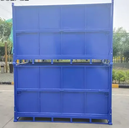 Customized Metal Container Foldable Durable Zinc Plated Industrial IBC MB5 Box MB6  Pallet Box For Tires Rubber Factory