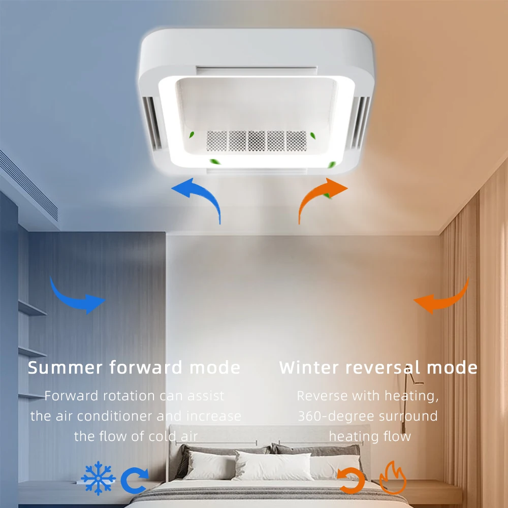 Intelligent Remote App Control Bladeless Led Ceiling Fan Light Remote Control Ceiling Lamps With Fan Chandelier Ceiling Light