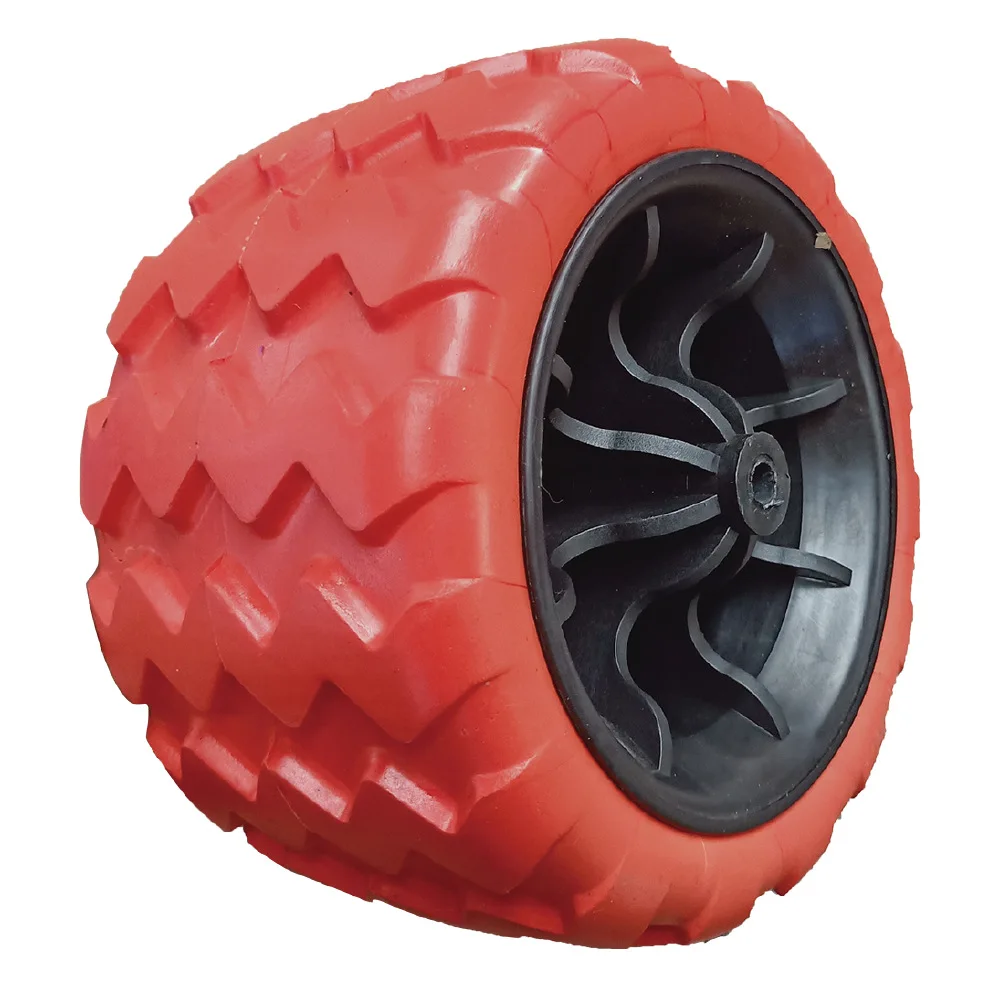 HKT1009 On sale customized color 7x4 inch sand beach folding wagon cart wheel airless solid 7' flat free wheel