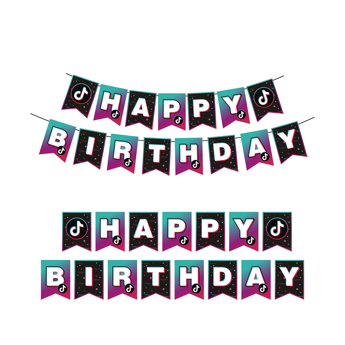 
Hot Sale Party Theme Decoration Musical Note Flag Banner Cake Card Insert Sign Happy Birthday Balloon Set 