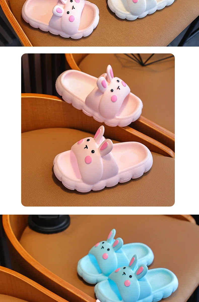 New Fashion EVA Silicone Kids Indoor No Slide Slipper Low MQQ Cheap Price Baby Bathroom Animals Scandals