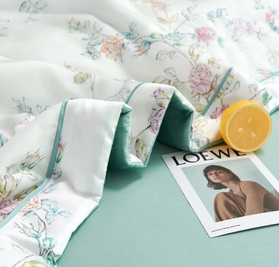 Skin Friendly Four-Piece Suit 3D Printing Tencel Sheets Bed Set Bedding