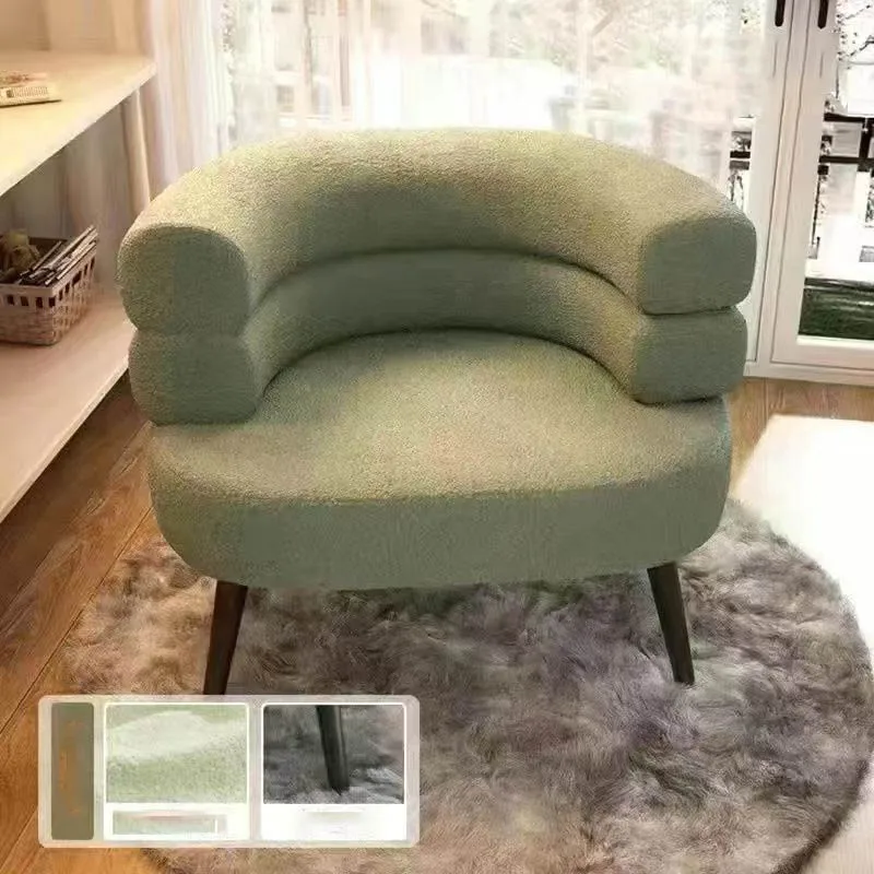 Lamb fleece Lazy sofa Chair Single living room Bedroom balcony Casual Makeup chair Dresser stool