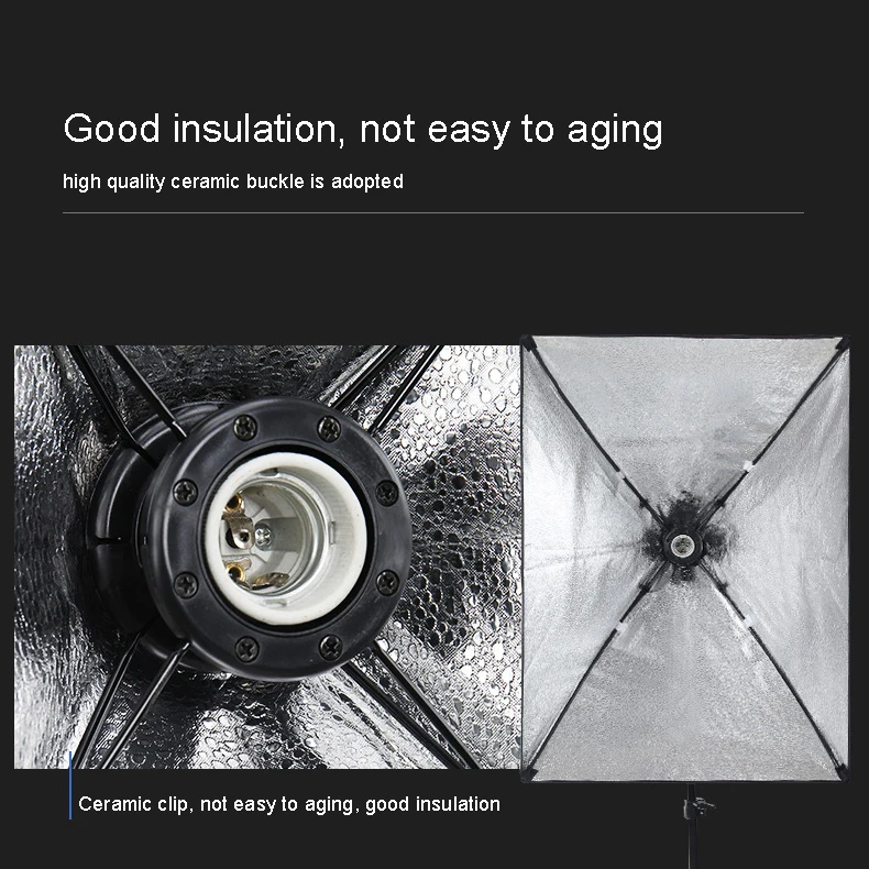 LED Softbox Lighting Kit Photography Set Studio Equipment Overhead Photoshoot Soft Box Photo Boxes Bulb Lights
