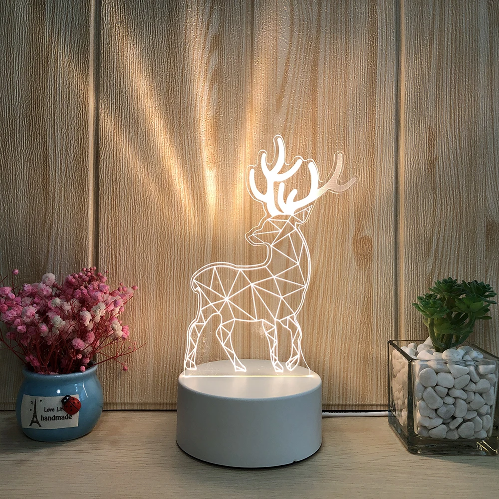 Creative bedroom LED small night light 3D cartoon kids USB bedside lamp table lamp