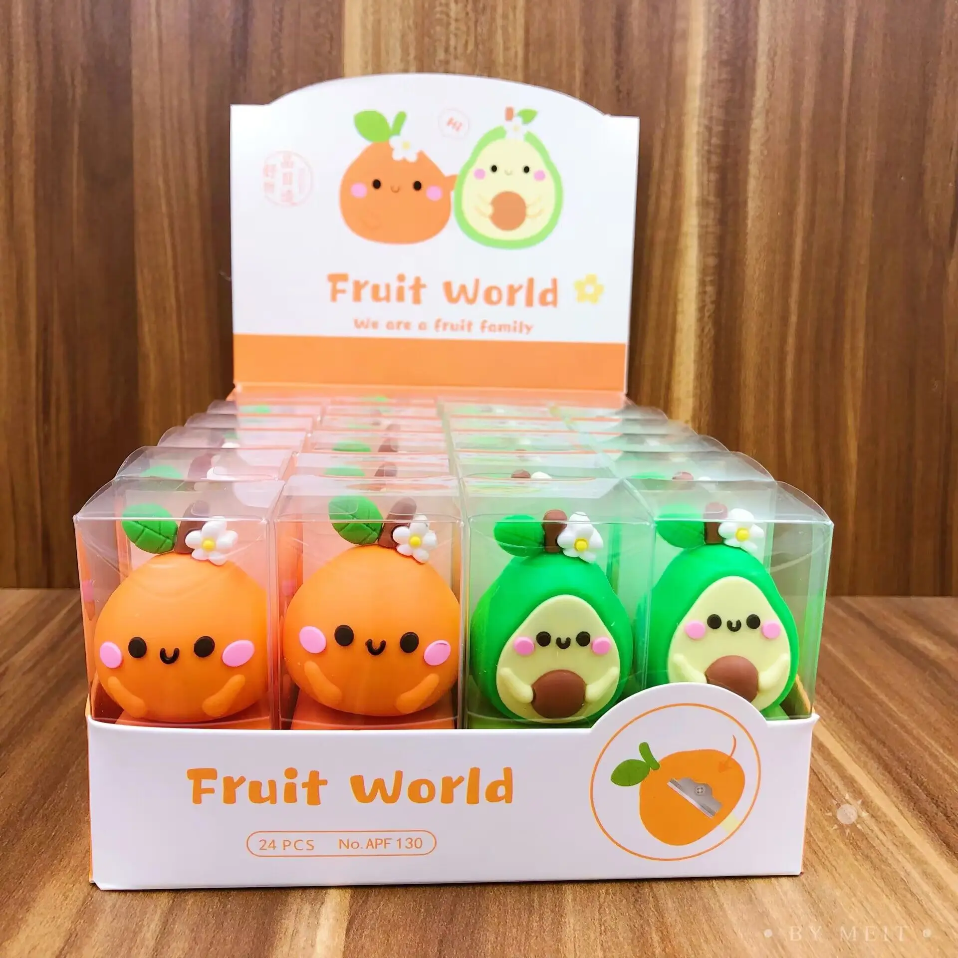 Cute pencil sharpener 24 pcs/box cartoon student stationery portable mini pencil sharpener