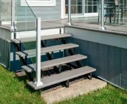 Garden  Exterior Stair Hardware Parts 4-Step Steel Stringer Stair Riser For Wooden Stair