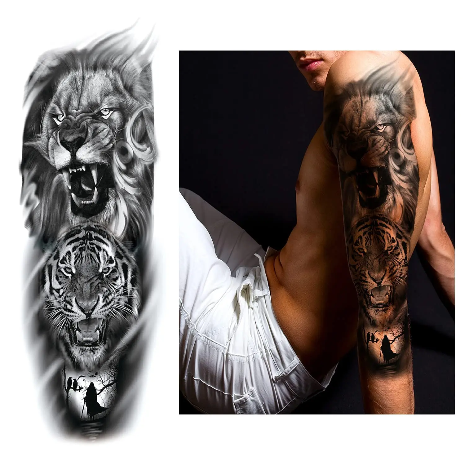 Free Shipping New Design High Quality Large Image For Full Arm Temporary Tattoo Sticker Tattoos Stickers