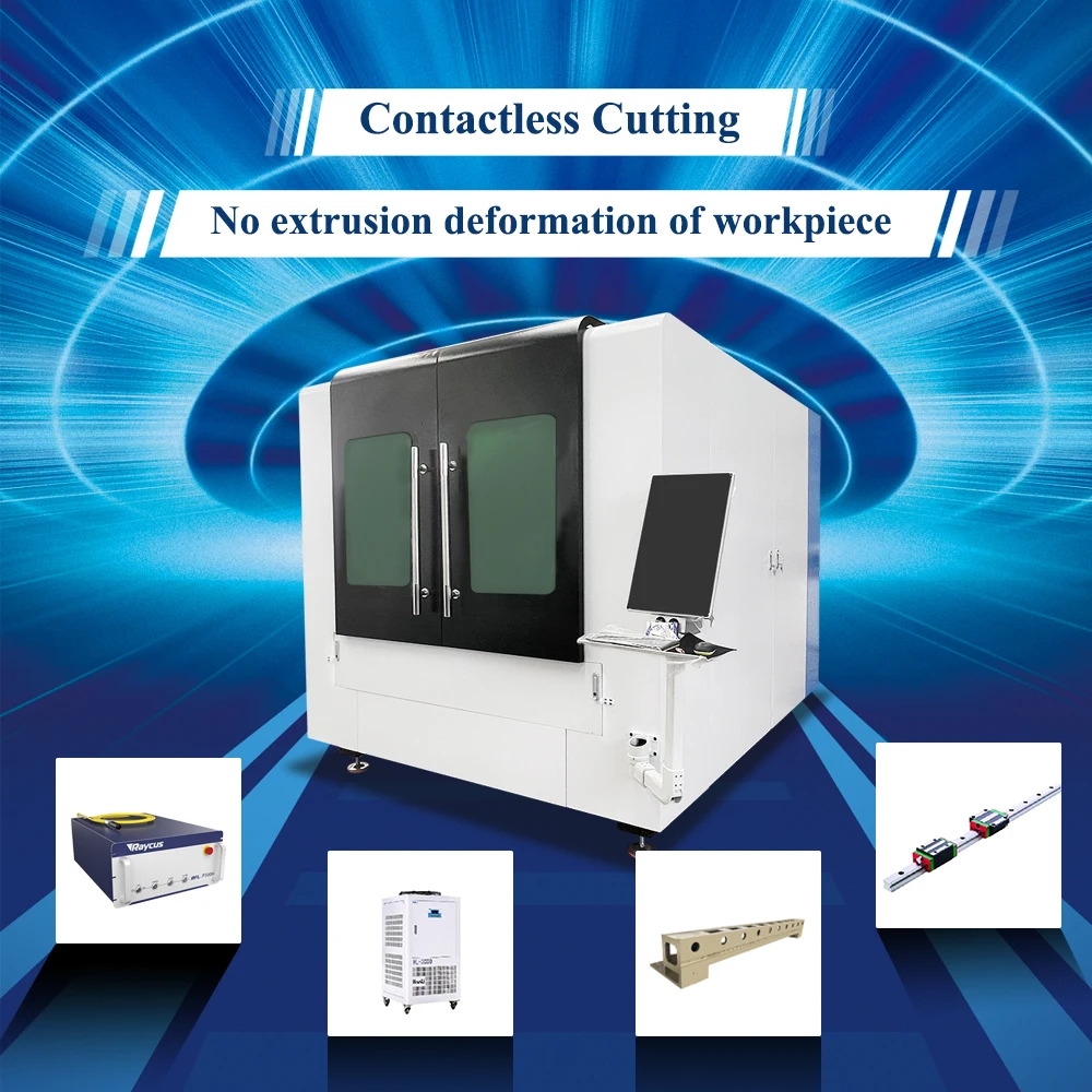 MKLASER 1515 High precision carbon Stainless steel Metal 1000W  Mini fiber laser cutting machine price