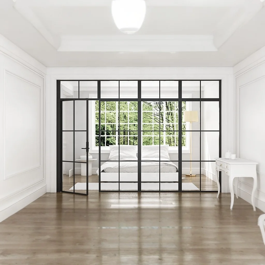 Oumeiga современный дизайн стеклянный комнатный сепаратор алюминиевая дверная перегородка для гостиной