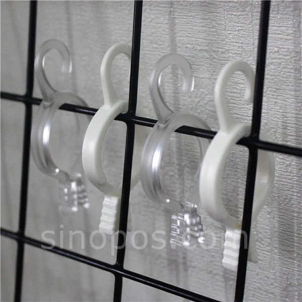 100pack Plastic Clear Scarf Hanger, fabric swatch display clip grid wall hat rug socks gloves photo twist loop ring snap hooks