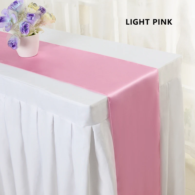 Wholesale Restaurant Wedding Decoration Banquet Satin Table Runner Sky Blue Table Runner For Rectangle Tables
