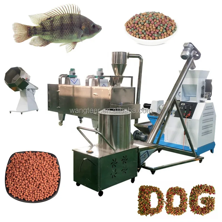 150KG/H Automatic Dry full production line Fish Cat Chicken Animal Pellet Extruder Dog Food Making Machine