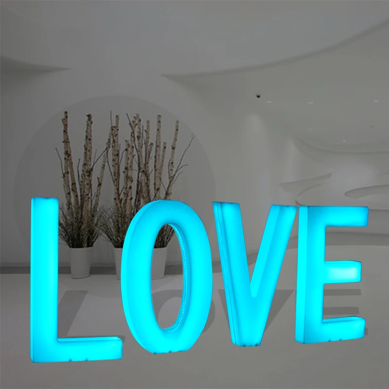 led marquee letters 16 Colors Changing RGB led solar letter lighting Illuminated Pe Plastic For Outdoor Advertising decorative