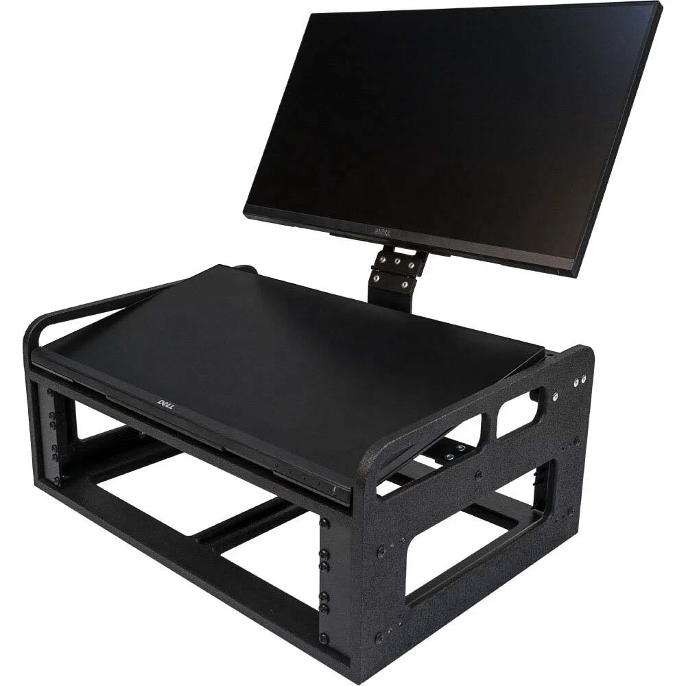 plastic mount flight hard laptop monitor road case with rack
