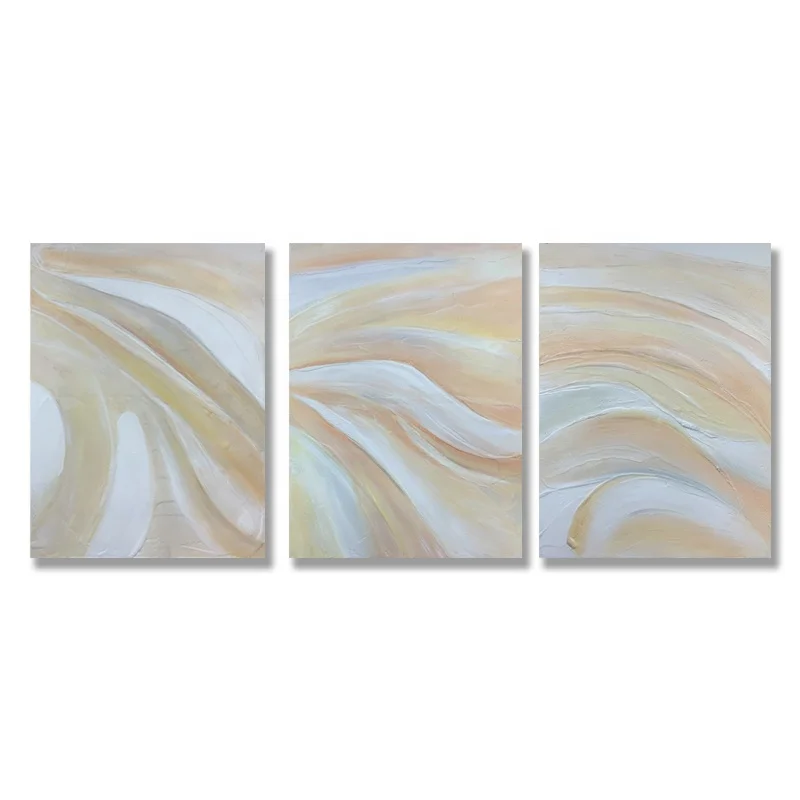 Handmade Thick Texture  Painting Modern Wall Art Abstract 3 PCS Oil Painting Canvas for Home Decor