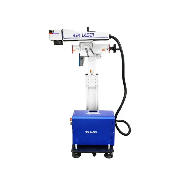 Fiber Online Flying Laser Marking Machine Colour Lazer Machine for Pipe Cable Lock Engraver Raycus Laser Source 50w 30w 60w