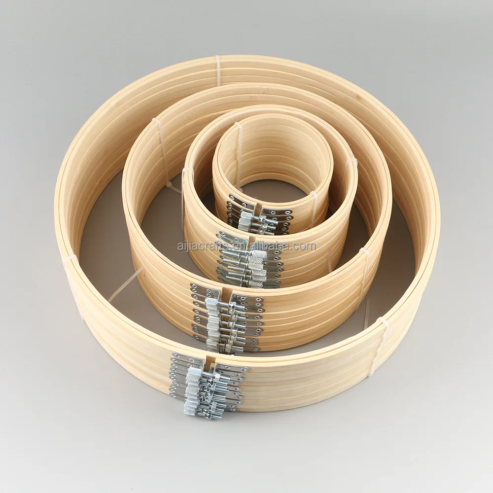 Art Craft Handy Sewing and Decoration,3-12 inch Embroidery Hoops Bamboo Circle Cross Stitch Hoop Ring for Embroidery