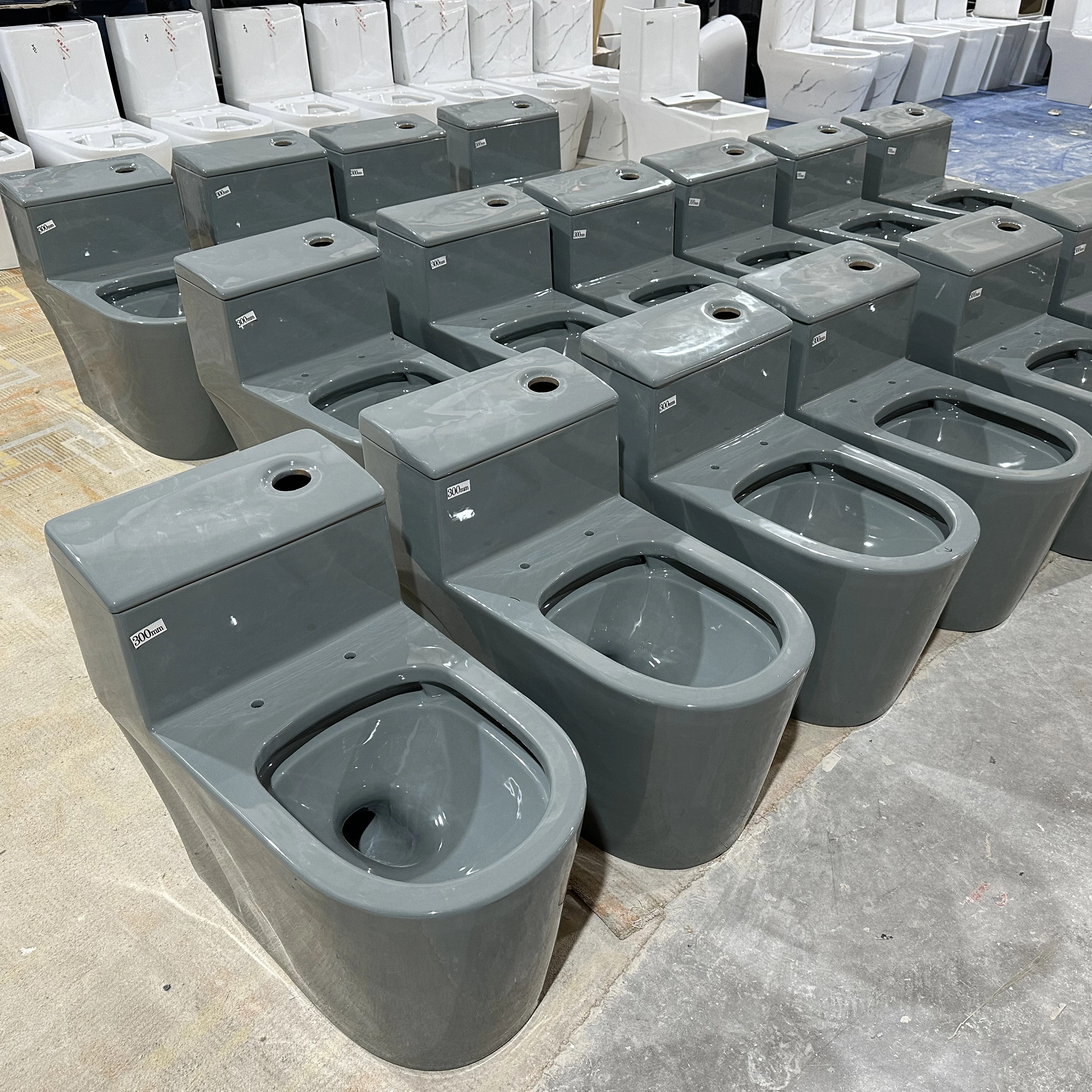 Grey Elongated Commode Bathroom Ceramic Wc One Piece Ceramic Water Closet Inodoro Bathroom Toilet Bowl
