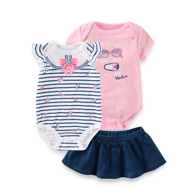 newborn baby girl romper set newborn infant romper skirt 3pcs set cotton knitted baby romper factory wholesale baby jumpsuit