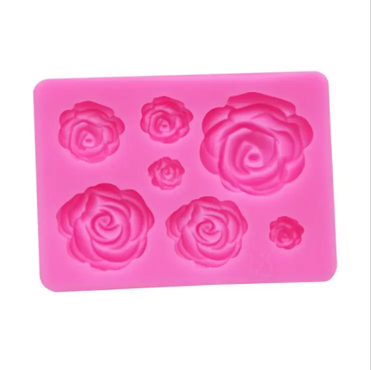 3D Candy Clay Chocolate Gumpaste Moulds Rose Flower Silicone Molds Wedding Topper Fondant Cake Decorating Tools
