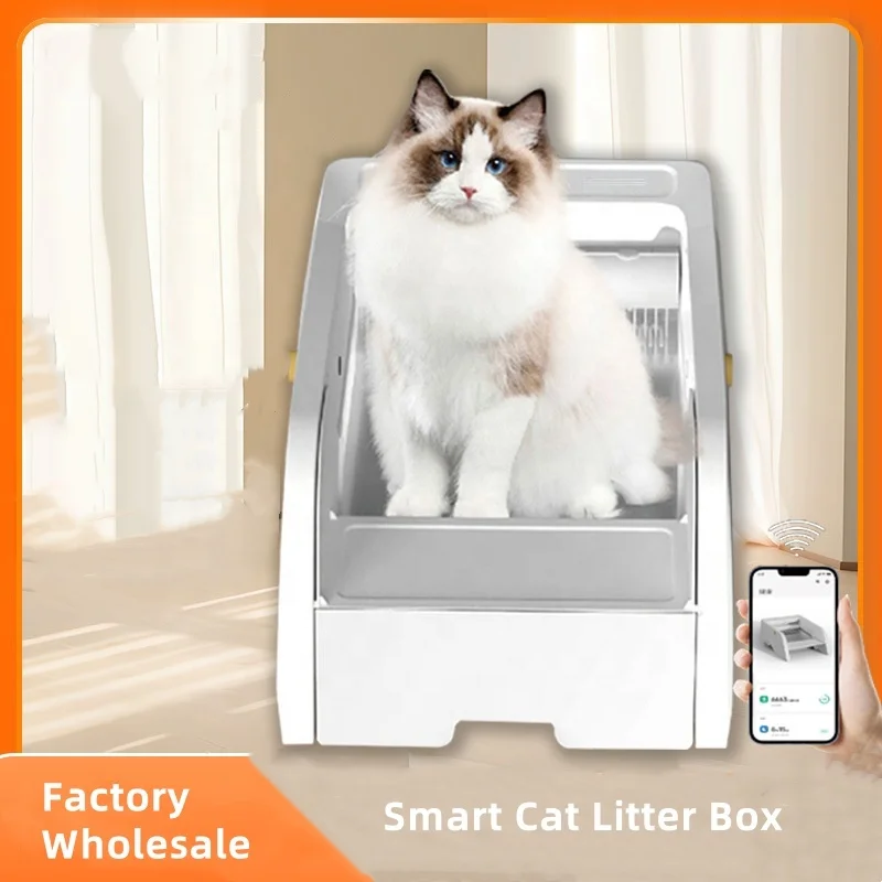 Customizable New Design Semi Open Self-cleaning Litter Box Infrared Sensing Delayed Cleanup Automatic Cat Litter Box
