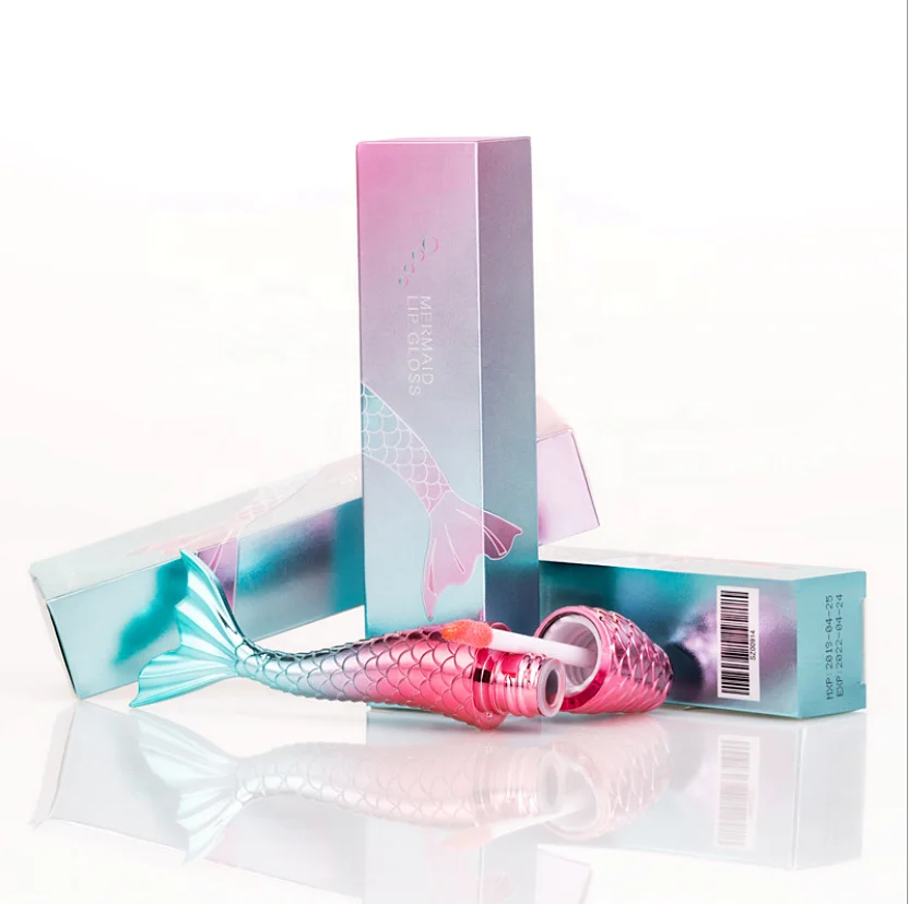 High-quality Custom Mini Mermaid lip gloss Tube 3ml LOGO customization lip gloss packaging