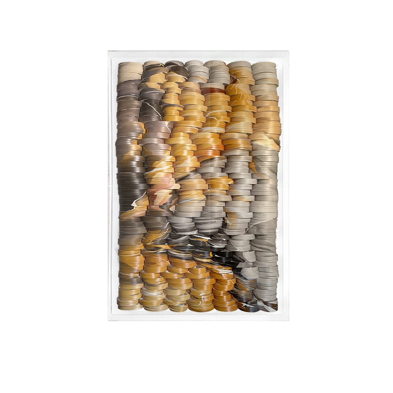 Living room sofa background hanging painting art light luxury decorative painting abstract paper art acrylic painting