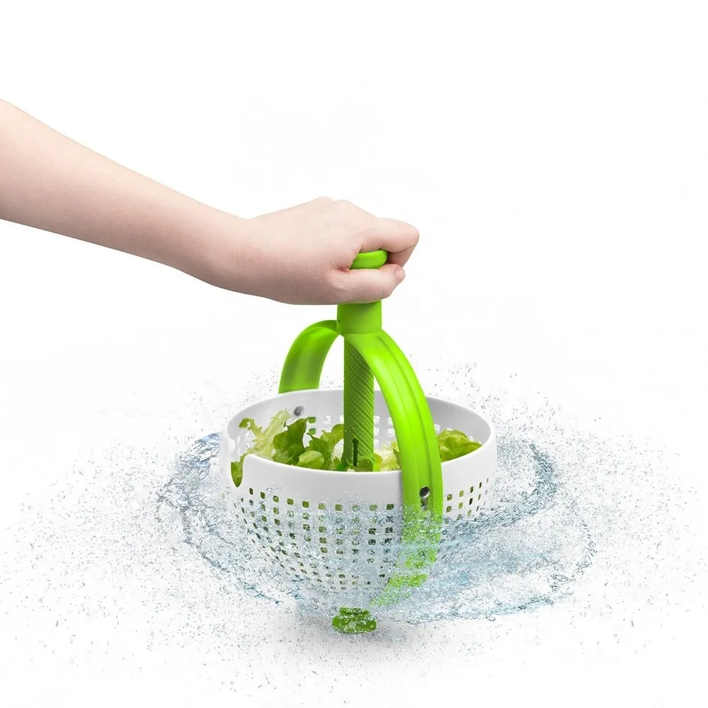manual salad spinner colander with collapsible handle drain and quick dry design Basket