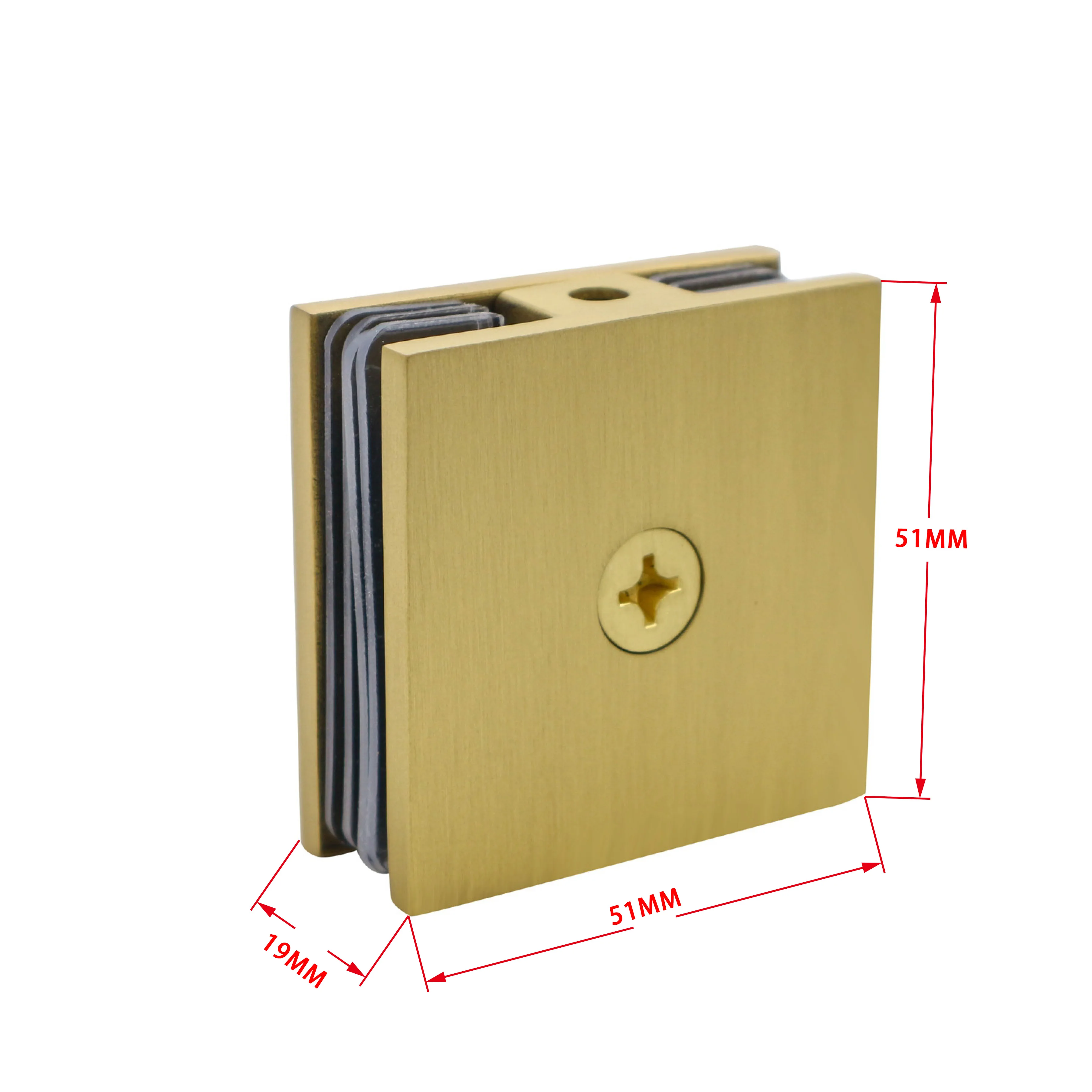 Stainless steel glass door round gold glass clamp bracket holder for shower