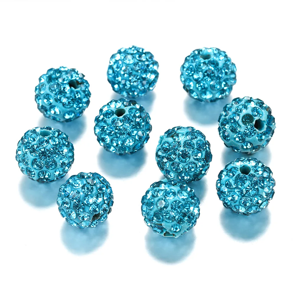 DIY Ornament Accessories 10mm High Quality Crystal Rhinestone Polymer Clay Beads For Jewelry Making