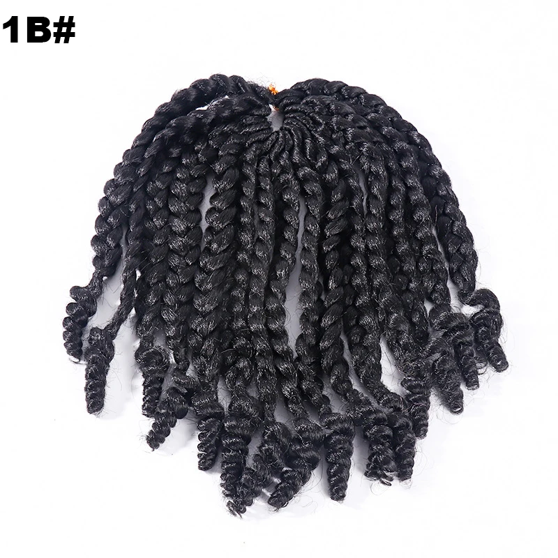 Wholesale colorful 10inch crotchet braids short box braids crochet hair with curly end premium fiber braiding hair vendors