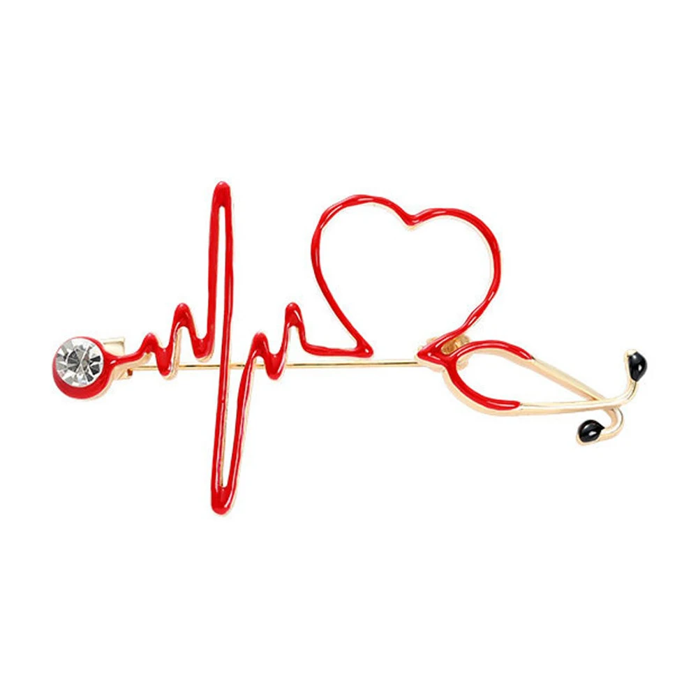Fashion Heart Shaped Craft Accessories Custom Logo Nurse Lapel Pin Ready To Ship Medical Doctor Lapel Pins