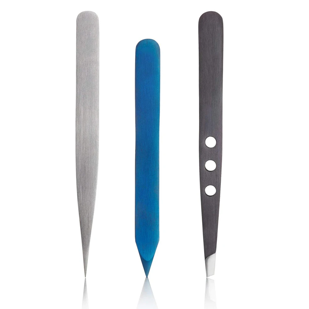 Basics Tweezer Set for Eyebrows Chin Hair Splinters and Ingrown Hairs Tweezers for Facial Hair Removal 2023