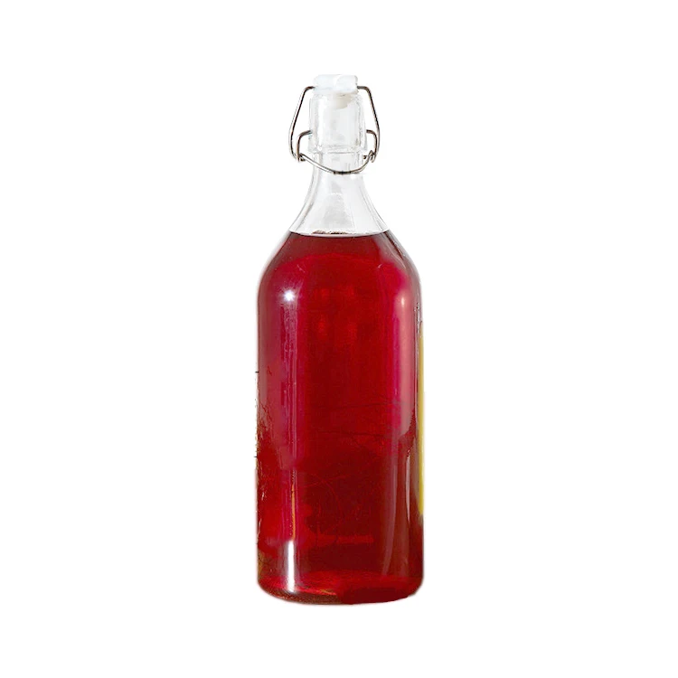 Hot Sale 1000ml Round Swing Top Glass Bottle Glass Jars with Swing Top Lid Transparent Glass Beer Bottle with Swing Top Lid