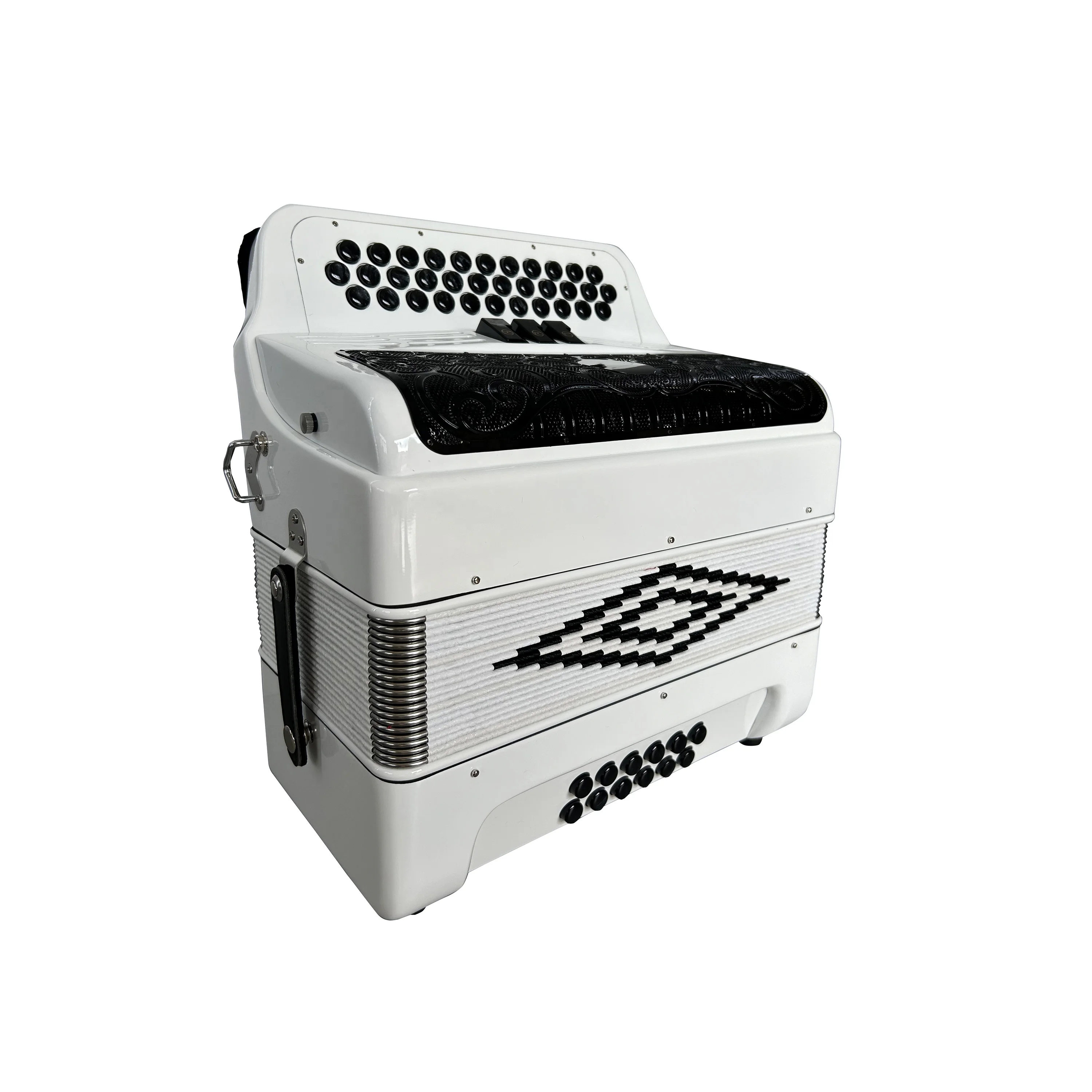 34 Buttons 12 Bass 3 Registers Bright White Accordion Black Grill Black Button Special Switch buttons Acordeon JB3412C