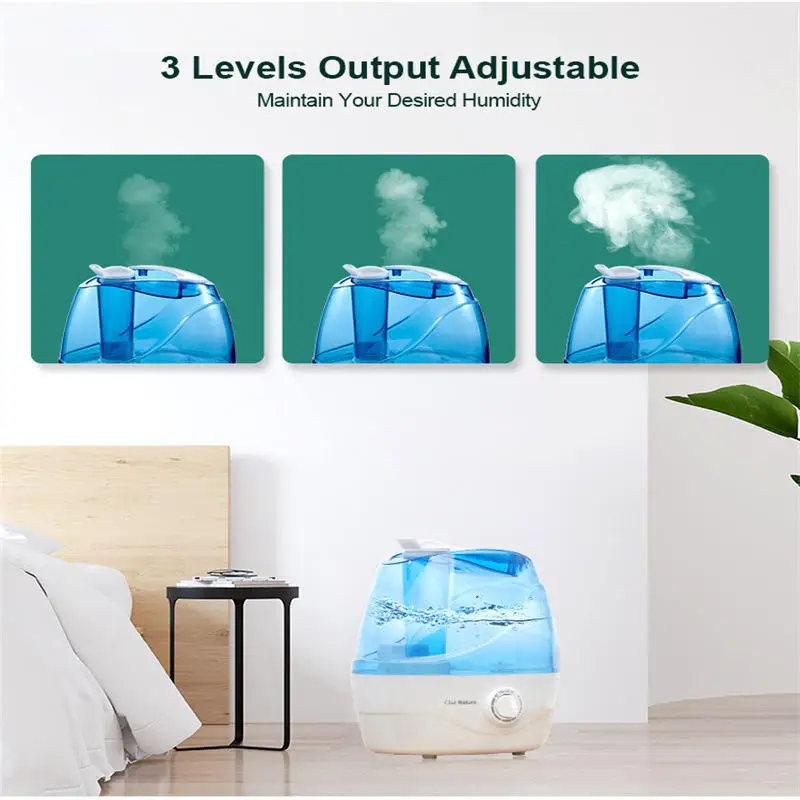 LBB 2.2L air Humidifiers Smart Auto Shut-Off Humidifiers Dropshipping Air Humidifier Diffuser With Night Light