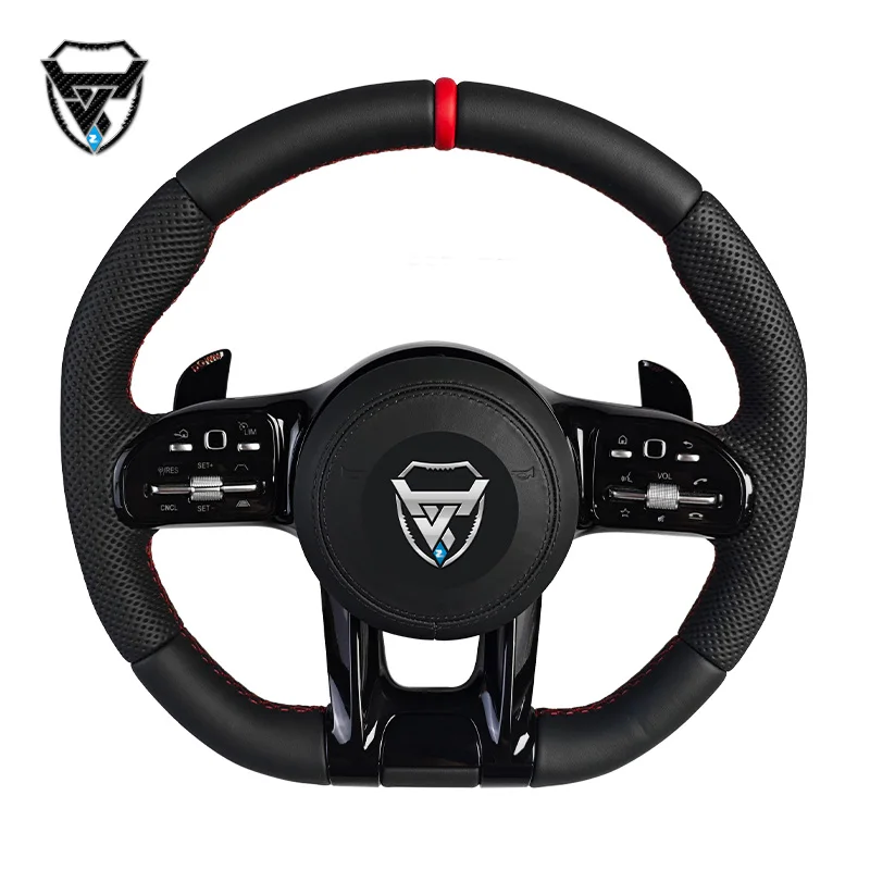 Customized black kit  red label steering wheel for Mercedes Benz A GLA B GLB C GLC E GLE CLS ZC-809-P74-F
