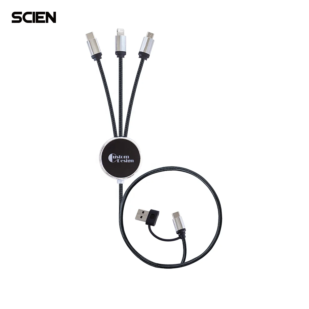 High Quality 6in1 Multi cable OEM customized brand cable for iPhone/Samsung/google Mobile phone