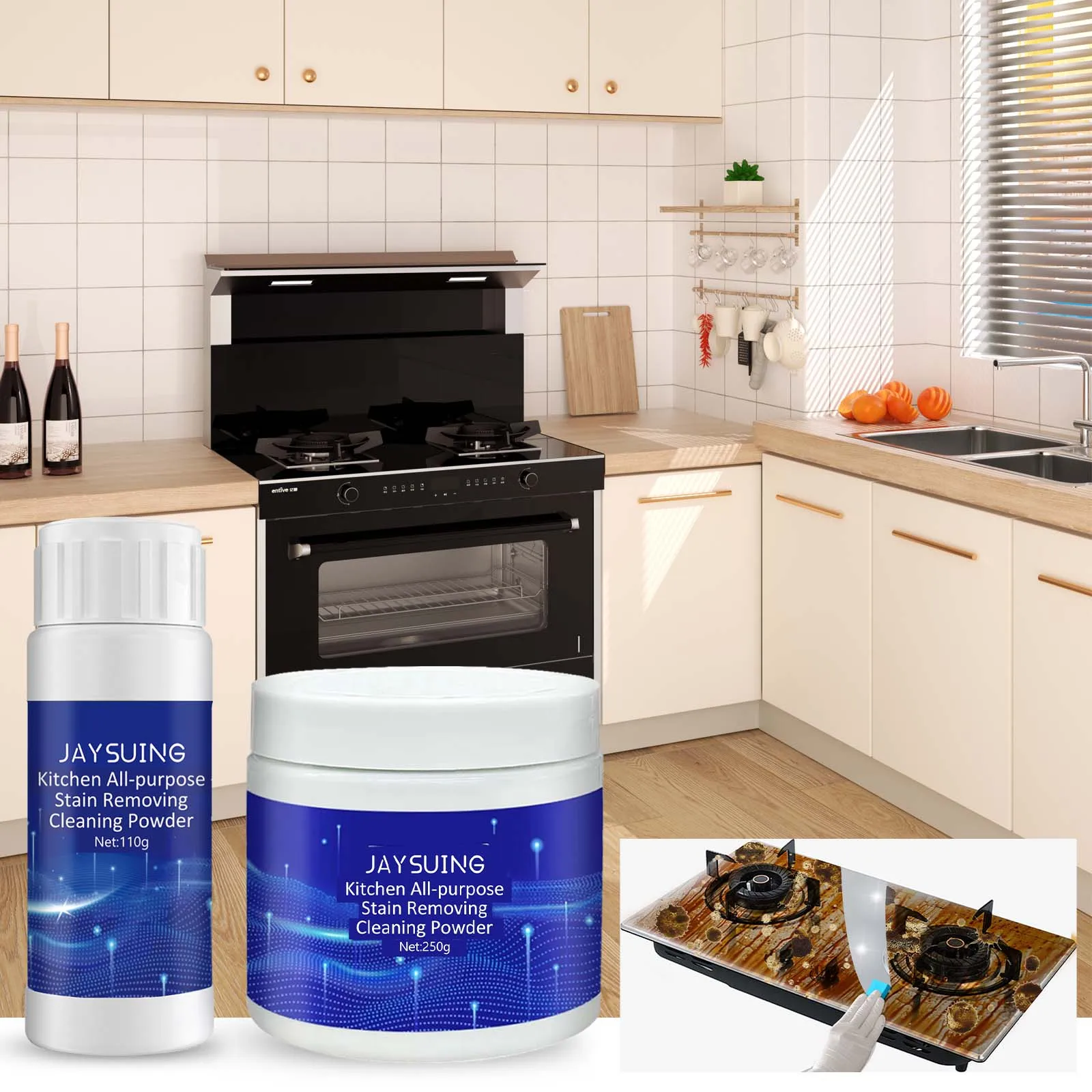 Jaysuing Liquid Degreaser Anti-fouling Heavy Duty Degreaser Kitchen Oil Cleaning Agent Powder