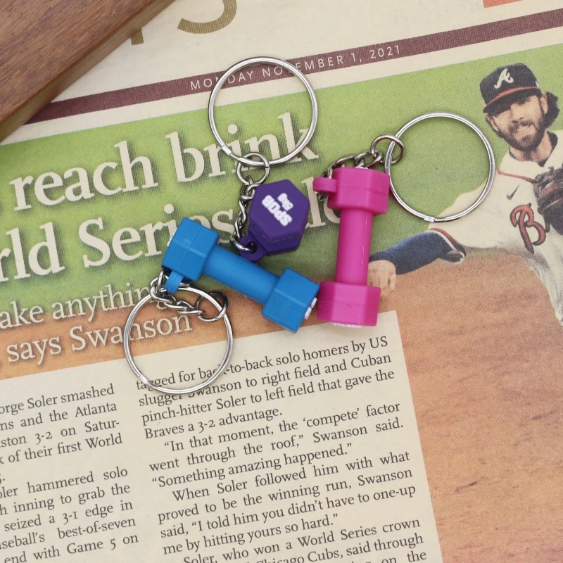 Wsnbwye dumbbells price pakistan llaveros Anime Sublimation DIY CHAVEIRO 55 kg dumbbell keychain