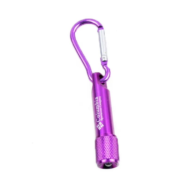 Manufacturer Promotion Mini torch light Carabiner Keychain Hook Lamp Aluminum Metal Keychain flashlight