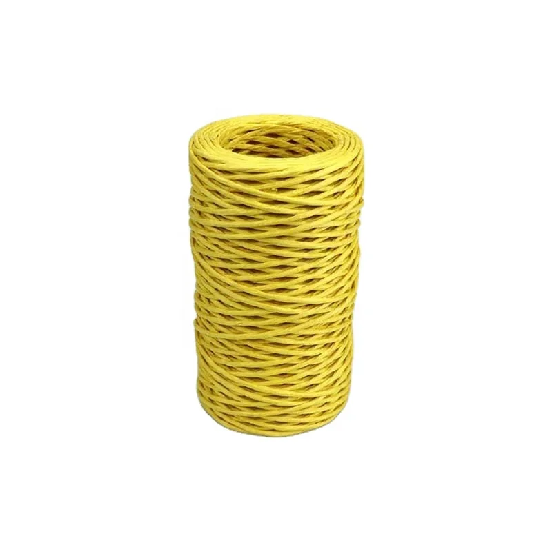 Wholesale 1mm 2mm colorful Paper Raffia Wire Wrapping Ribbon For DIY Bouquet Basket