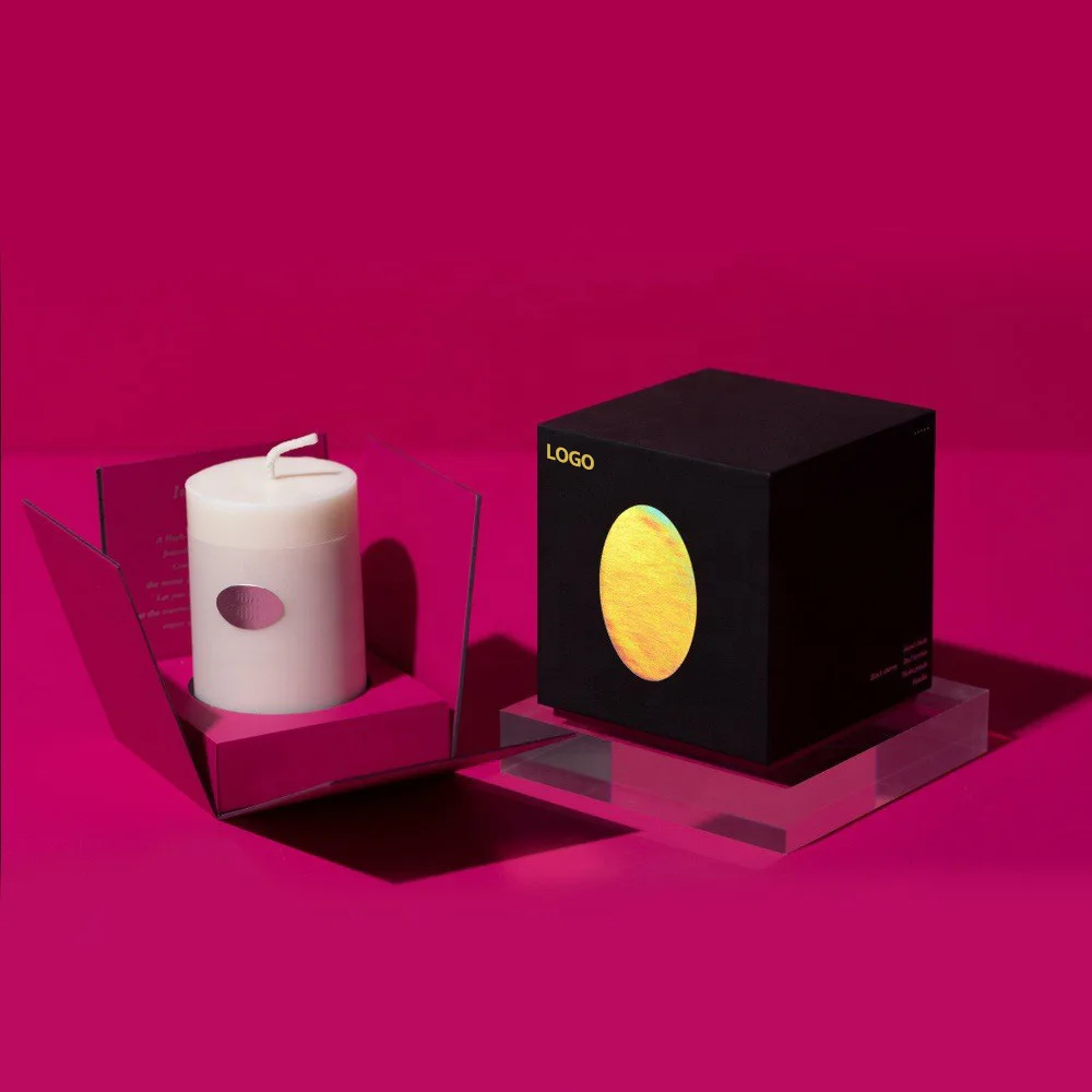 Custom Logo Wholesale Low MOQ calendar scented candle gift paper boxes with logo  for packing candles